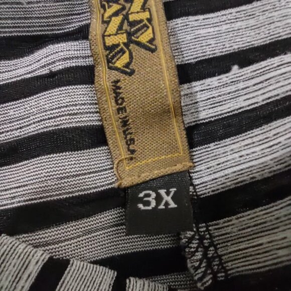 FUNKY FRANKY GRAY AND BLACK VERTICAL STRIPES LONG TUNIC RARE VINTAGE SIZE 3X - Picture 6 of 8